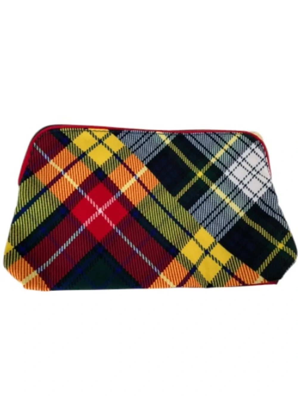 Estée Lauder Cosmetic Bag Limited Edition Tartan Plaid Luxe 1946 Crest Red Black